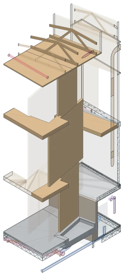 Option B: compact lift with a 200 mm recess and no lift top
